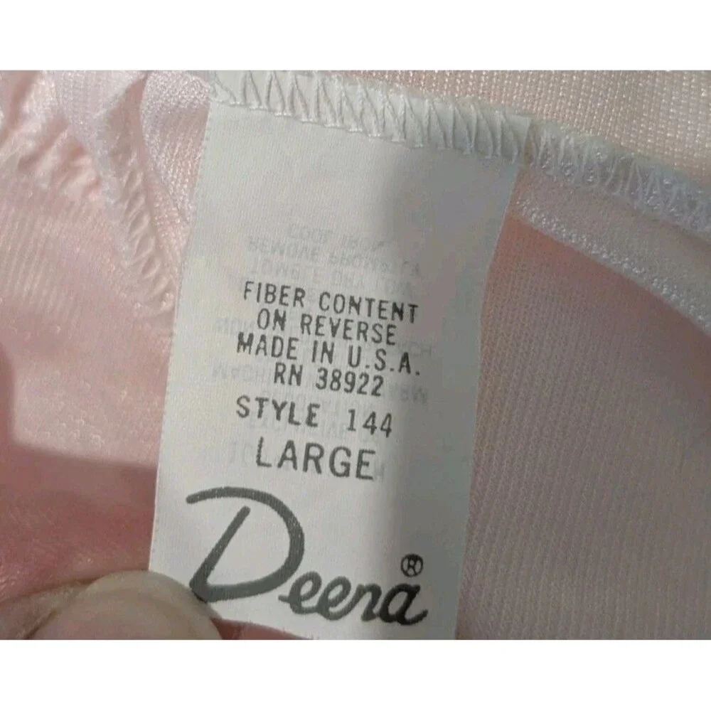 Vintage Deena Button Front Robe S/S Pink Dressing Gown Granny Chic Cottage L